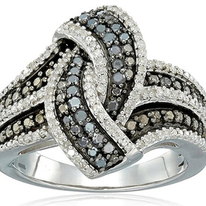 Anello dal Design Bicolore a Forma di Altalena, Stile Elegante per Donne - Product Image 1