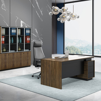 Bureau de direction modulaire économique en noyer, convertible, écologique, résistant à l'eau, garantie 5 ans, rangement facile, prix usine