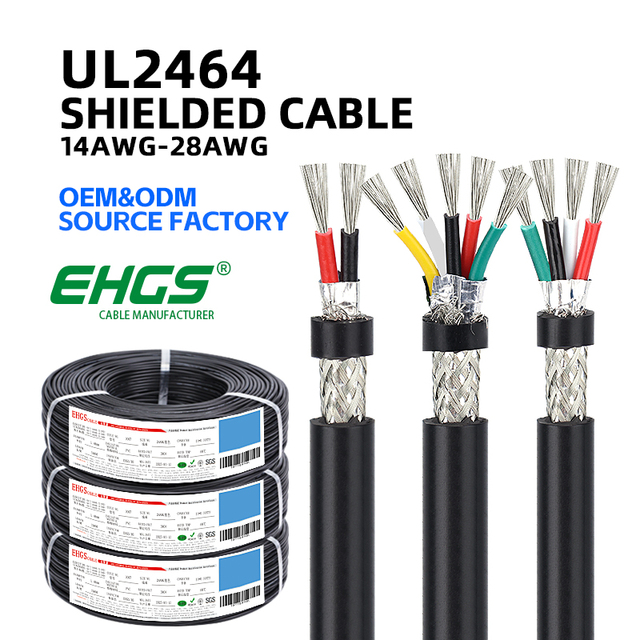 EHGS UL2464 Shielded Cable 2-10C 28/26/24/22/20/18/16AWG PVC Insulated Tinned Copper Stranded 300V Power Control System Signal