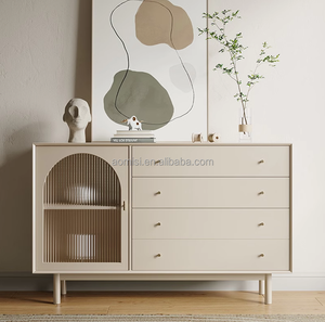 Buffet de salon design moderne avec rangement cadre en métal maison espace villa buffet de luxe ensemble d'armoires hautes en bois - Product Image 6