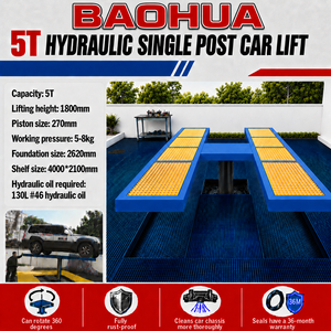 ลิฟท์ยกรถไฮดรอลิกแบบเสาเดียว Baohua สำหรับล้างรถ รับน้ำหนักได้ 4-5 ตัน เหมาะสำหรับซ่อมและล้างรถ  พร้อมแม่แรงใต้ดินแบบกันน้ำ รุ่น 01 01 - Product Image 3