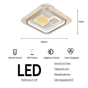 Nhà máy tùy chỉnh hiện đại sáng tạo đèn Trần Văn phòng cầu thang nghiên cứu tứ giác Vòng <span class=keywords><strong>LED</strong></span> trần ánh sáng - Product Image 4