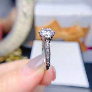 Nouveau Design Personnalisé Bon Prix Chaud Populaire 925 Sterling Silver VVS Moissanite <span class=keywords><strong>Eternity</strong></span> Gemstone Rings - Product Image 4