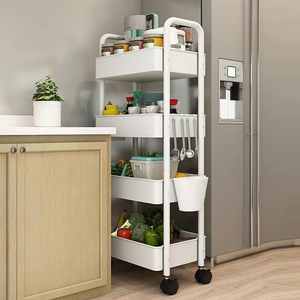Nuevo Organizador de Almacenamiento de Plástico Cuadrado de Diseño Moderno para Alimentos, Verduras, Cocina, Baño, Sala de Estar, Cesta de Almacenamiento de Artículos Diversos de 4 Niveles - Product Image 1