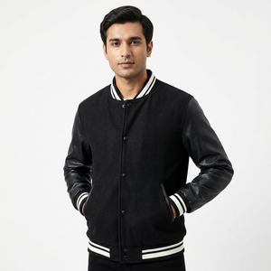 OEMODM <b>Men's</b> Varsity Jacket Baseball Lightweight <b>Long</b> Sleeve Bomber Jacket Down Letterman Jacket Winter <b>Coat</b> for <b>Men</b> - Product Image 1
