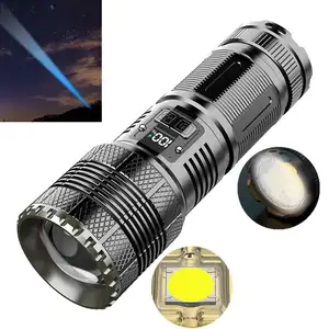 Aluminum alloy SMD LED Zoom White Lazer Power Bank Tail Light Digital Display Tactical SpotLight Flashlight