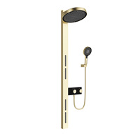 Douche suspendue multifonctionnelle de grande taille avec système d'eau tout en cuivre, adaptée à un usage domestique et hôtelier, au design minimaliste