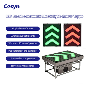 إشارات مرور ملونة بالكامل، مصابيح تحذير LED ذكية، بلاط أرضي مدفون للرصيف، مصباح تحت الأرض لتقاطعات المشاة - Product Image 2