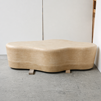 Table console en travertin beige naturel, table d'entrée en pierre de luxe pour couloir, hall d'entrée, maison, hôtel
