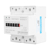 SINOTIMER, nuevo contador 4P, medidor de kWh, medidor de energía monofásico 230VAC 5(100)A 50Hz 800imp/kWh y pantalla de registro