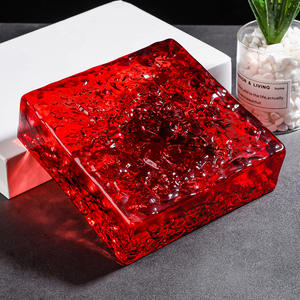 주문을 받아서 만들어진 튼튼한 스테인드 글라스 벽돌 사각 커튼 벽 단단한 다채로운 현대 투명한 거실 위생 결정 - Product Image 3