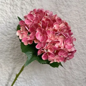 Hortensia de tacto Real colorida de flor artificial espléndida de la flor para los centros de mesa hogar jardín vacaciones tienda decoración del salón