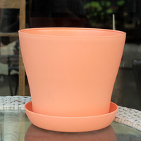 Pot Bunga Plastik Resin Besar Premium dengan Alas Terpasang, Tahan Lama, Berwarna-warni, Ramah Lingkungan, Dilengkapi Drainase untuk Tanaman Hias Dalam Ruangan, Rumah, dan Kebun