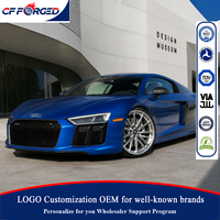 Jantes forgées sur mesure de luxe monobloc 20 pouces en argent brossé 5x112 pour Audi R8 Type 4S Supercar haute performance