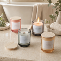 Bougies parfumées de luxe personnalisées en usine, pots de 3oz, 5oz, 10oz avec couvercles et boîtes cadeaux pour mariages, fêtes, décoration intérieure