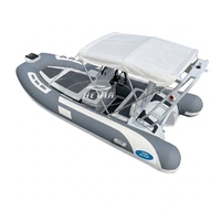 Bateau à rames de luxe Hedia CE 13 pieds, coque en aluminium Hypalon à fond profond, bateau pneumatique à rames 390 pour activités nautiques