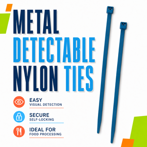 Bridas de nailon 66 detectables por metal para seguridad en el procesamiento de alimentos, sujetadores de plástico detectables por rayos X, varios tamaños 3.6*150mm - Product Image 6