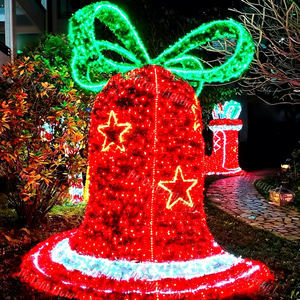 Décoration de cloche de Noël illuminée pour les rues, les places, les centres commerciaux et l'éclairage festif saisonnier - Product Image 1