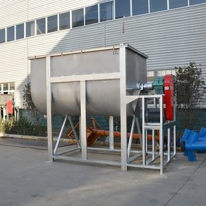 Mélangeur de poudres chimiques en forme de rainure sèche du sol pigmenté en plâtre 300kg 500kg mélangeur de poudre sèche à ruban industriel avec convoyeur - Product Image 4