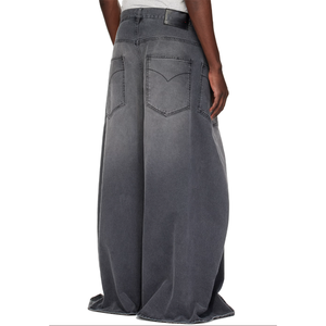 <span class=keywords><strong>Jeans</strong></span> larghi in Denim di cotone 100% Maxi personalizzato grigio per uomo pantaloni di <span class=keywords><strong>Jeans</strong></span> estesi all'ingrosso - Product Image 3
