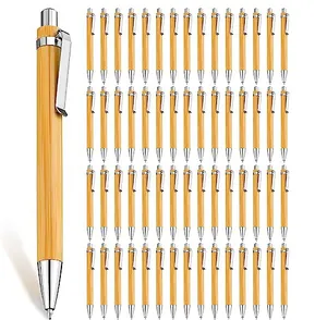 2023 Hot Creative Advertising Gift Bamboo Pen Custom Logo Promotional Ballpoint Pens