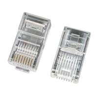 Connecteur Ethernet RJ 45 plaqué or classe 5 5e 8P8C UTP prise modulaire avec contacts en laiton pour câble réseau