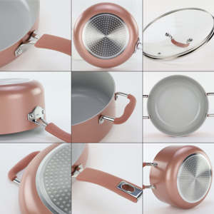 <span class=keywords><strong>AXA</strong></span> Soft Grip Healthy Ceramic Antistick Juego de 6 piezas de utensilios de cocina Ollas y sartenes para saltear salsas, Apto para lavavajillas, Rosa Suave - Product Image 6