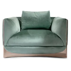 Factory outlet italian furniture luxury armchair velvet fabric living room lobby comfort modern luxury