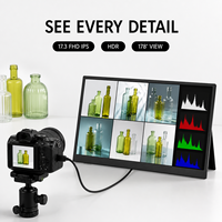 Moniteur de révision photo portable 17,3 pouces FHD IPS HDR avec double entrée Type-C MINI HD-IN et support VESA75 pour le gaming