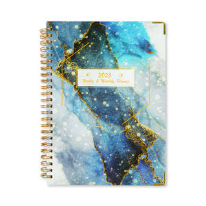 Bonne qualité <span class=keywords><strong>2022</strong></span> 2023 impression personnalisée A5 couverture rigide or spirale quotidien hebdomadaire mensuel planificateur carnet de notes - Product Image 4
