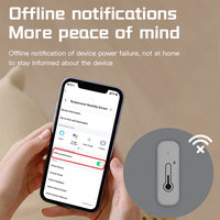 Sensor Kelembaban Suhu WiFi Sensor kehidupan cerdas dalam ruangan Sensor higrometer termostat bekerja dengan Alexa Google