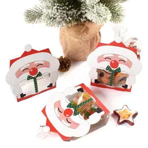 Wholesale 8pcs/set Santa Claus Pastry Biscuit Paper Box Cookie Decor Gift Cake Candy Gift Boxes For Christmas Party