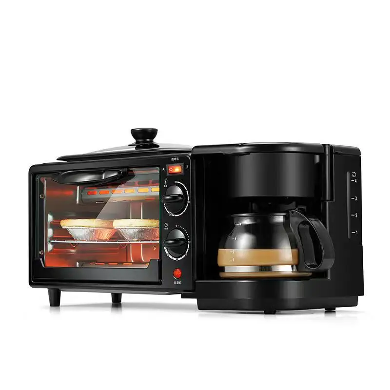 เครื่องทำกาแฟหลายฟังก์ชั่นแบบพกพากระทะทอดเครื่องทำขนมปังแซนวิชแบบ3 in 1เครื่องทำอาหารเช้าดีไซน์ใหม่