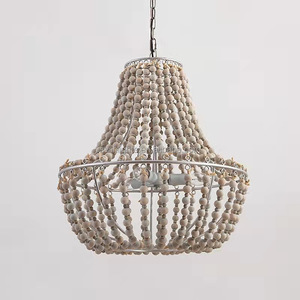 Lampadario con perline in <span class=keywords><strong>legno</strong></span> vintage con lampada a sospensione in <span class=keywords><strong>corda</strong></span> di canapa di nuovo design - Product Image 2