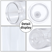 Livraison Immédiate Offre Spéciale Gobelet en Plastique Transparent de 16 oz, Tasse Tumbler Forme Canette de Bière avec Paille en Plastique et Couvercle en Acrylique pour Vinyle UV DTF