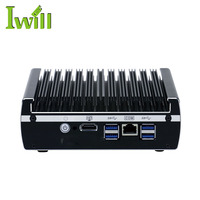 IWILL Material de aleación de aluminio sin ventilador Mini PC industrial Core Dual Core 6 puertos Mini PC para Linux
