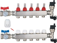 Dernier modèle de système de chauffage par le sol radiant PEX avec collecteur en acier inoxydable et débitmètre, style traditionnel, 230V, pour usage domestique