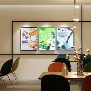 A1 A2 A3 A4 Frameless LED Light Box For Restaurant Cinema Marketing Hanging Display Frame Advertising Light Box Led Menu Board