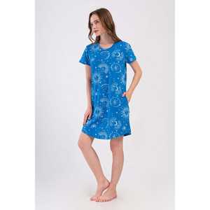 Tunique à manches courtes et col rond pour femme avec poche ovale, vêtements de nuit - Product Image 4