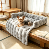 Coussin-nid pour chat de luxe toutes saisons, couverture en peluche, tissu Oxford doux, chaud, respirant, écologique, tapis pour animaux de compagnie de haute qualité