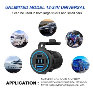 Personalizado 1224 V Rv Golf Cart Marine Moto Qc 3,0 Usb-A <span class=keywords><strong>Doble</strong></span> Usb-C Puerto Pd Cargador Toma de corriente <span class=keywords><strong>Adaptador</strong></span> de corriente con cubierta - Product Image 6