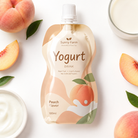 Pochette souple personnalisée en nylon de qualité alimentaire pour boissons, yaourts, jus de fruits, 100 ml, forme unique, avec bec verseur, pour stérilisation en autoclave