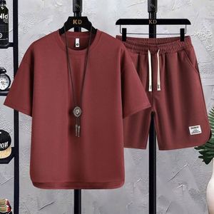 En gros, T-shirt à manches courtes en sergé vierge écologique 300 grammes style streetwear et Costume pantalon formel pour homme, fin d'été pour couple - Product Image 6