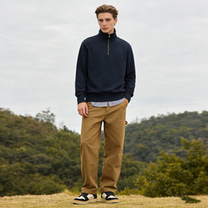 <span class=keywords><strong>Felpa</strong></span> da Uomo <span class=keywords><strong>con</strong></span> Mezza Zip e Colletto <span class=keywords><strong>Polo</strong></span>, Casual, in Cotone 100%, Essenziale per Ogni Abbigliamento - Product Image 4