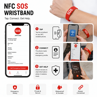 سوار سيليكون للطوارئ بتقنية NFC مع معلومات طبية واتصال للطوارئ، متاح تخصيص العلامة التجارية