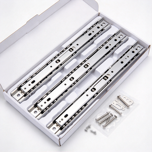 Corredera de cajón de extensión total de 3 pliegues con rodamientos de bolas y cierre suave de 45 mm con apertura por presión para gabinetes de cocina - Product Image 4