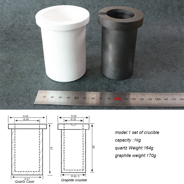 Aucune fissuration Four de Fusion En Céramique Creuset En Graphite pot 2kg 3kg 4kg 5kgs 6kg 8kg 12kg