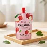 Pochettes souples personnalisées avec bec verseur pour boissons, jus et aliments, de qualité alimentaire, avec bouchon de 8,6 mm, disponibles en 250 ml, 500 ml, 100 ml, 1000 ml