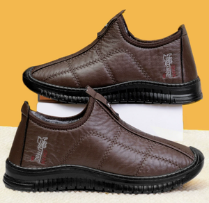 Men's Winter <b>Slip</b>-On Walking <b>Shoes</b> Warm Fleece Lined Waterproof Round Toe Casual Commuter Footwear - Product Image 4