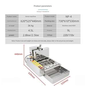 Máquina automática de donas Berliner certificada CE con freidora mezcladora integrada 500 piezas/hora 201 acero inoxidable - Product Image 2